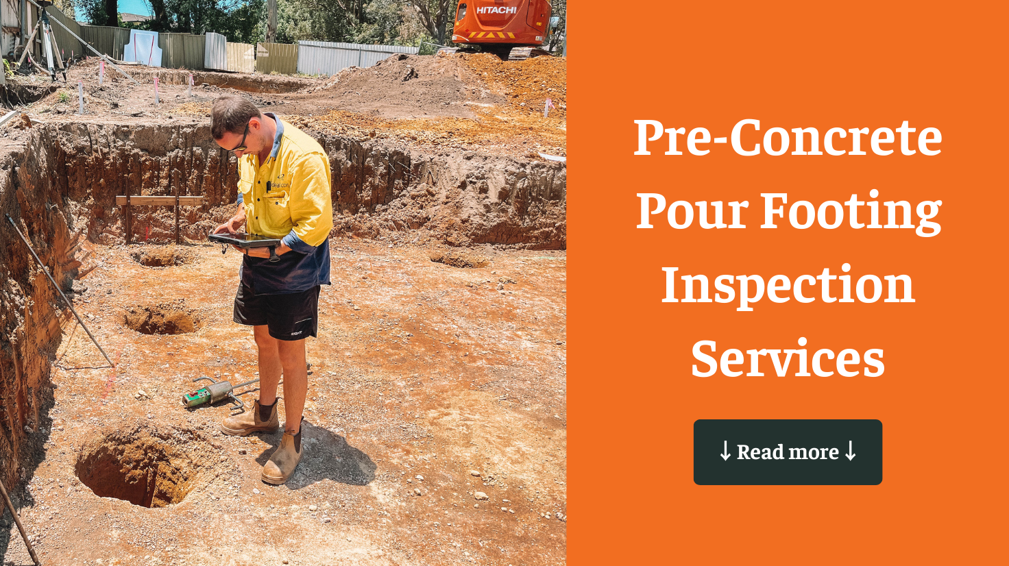 Pre-concrete pour footing inspection service