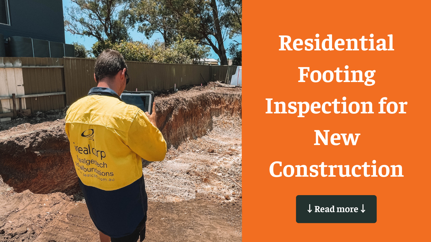 Residential footing inspection for new construction