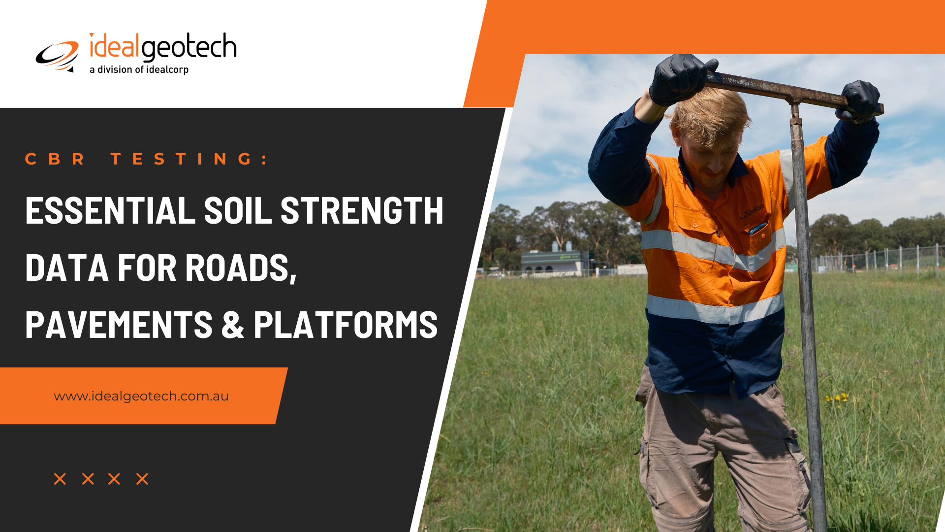 Engineer performing in-situ CBR test on subgrade