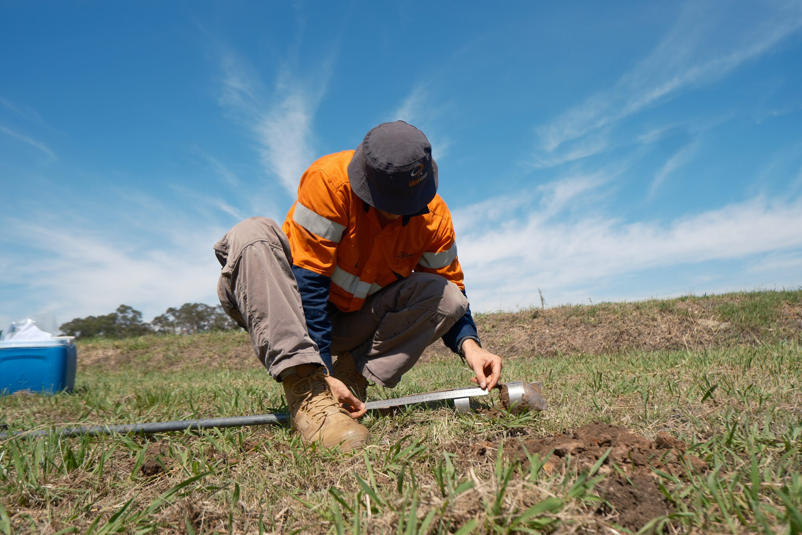 Environmental consultant conducting an environmental assessment for construction projects